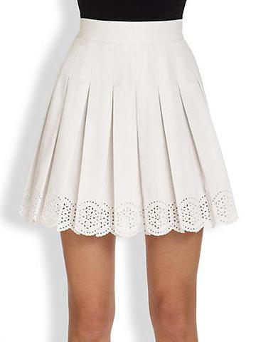 Alexander Mcqueen Pleated Eyelet Mini Skirt