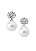 Majorica Exquisite Crystal Flower Faux-pearl Drop Earrings
