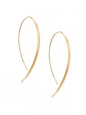 Lana Jewelry Hooked On Hoop Small 14k Yellow Gold Flat Hook Earrings