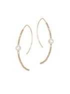 Mizuki 14k Yellow Gold & Pearl Marquis Hoop Earrings