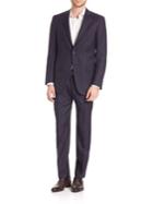 Isaia Navy Striped Suit