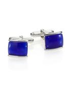 David Donahue Blue Tiger's Eye & Sterling Silver Cuff Links