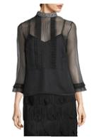 Marc Jacobs Embellished Pintuck Top