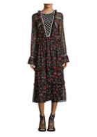 Dodo Bar Or Roberta Rose-print Bell-sleeve Dress