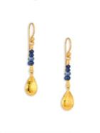 Gurhan Delicate Rain Blue Sapphire & 24k Yellow Gold Drop Earrings