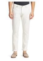 Brunello Cucinelli Rolled-cuff Embroidered Logo Five-pocket Jeans
