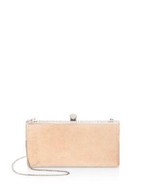 Jimmy Choo Celeste Crystal And Suede Clutch