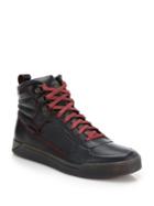 Diesel Tempus Onice Leather & Denim High-top Sneakers