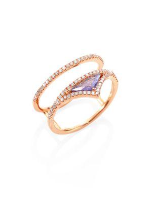 Meira T Diamond, Tanzanite & 14k Rose Gold Ring