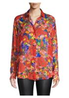 The Kooples Floral Silk Button-down Blouse