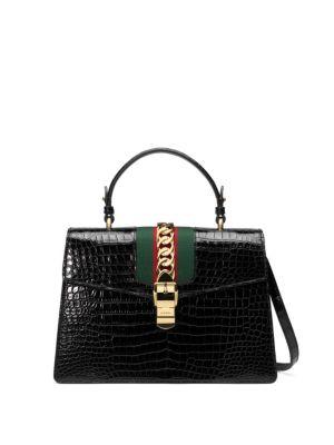 Gucci Sylvie Crocodile Shoulder Bag