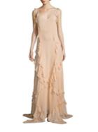 Elizabeth And James Catherine Ruffle Silk Gown