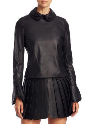 Brandon Maxwell Leather Layer Top