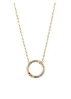 Zoe Chicco 14k Yellow Gold Gemstone Rainbow Ring Necklace