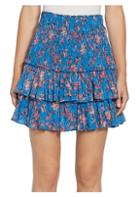 Isabel Marant Etoile Naomi Floral Smocked Ruffled A-line Skirt