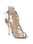 Sophia Webster Lacey Metallic Leather Strappy Sandals