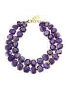 Nest Amethyst & 24k Goldplated Double Strand Necklace