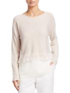 Fabiana Filippi Cropped Crepe Cashmere Sweater
