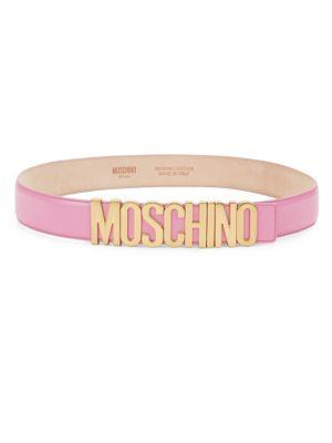 Moschino Classic Logo Buckle Leather Belt