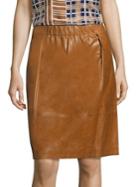 Lafayette 148 New York Noellene Lacquered Leather Skirt