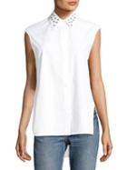 Helmut Lang Eyelet Sleeveless Cotton Top