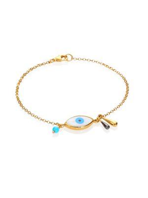 Iam By Ileana Makri Evil Eye Raindrop Opal & Turquoise Bracelet