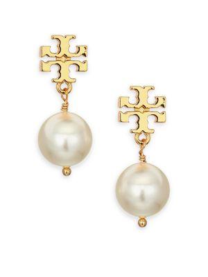 Tory Burch Crystal-pearl Drop Earrings