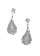 Alexis Bittar Frosted Swarovski Crystal Encrusted Paisley Rope Dangling Earrings