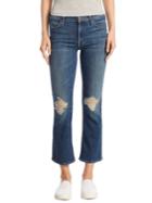 Mother Outsider Cropped Flare Distressed Jeans