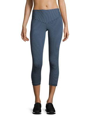 Olympia Mateo Striped Cropped Leggings