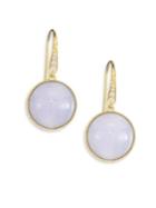 Ila Elana Lavender Chalcedony, Diamond & 14k Yellow Gold Drop Earrings