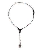 Valentino Santeria Silvertone Heart Pendant Necklace