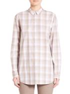 Lafayette 148 New York Cultivated Check Shirting Sabira Blouse