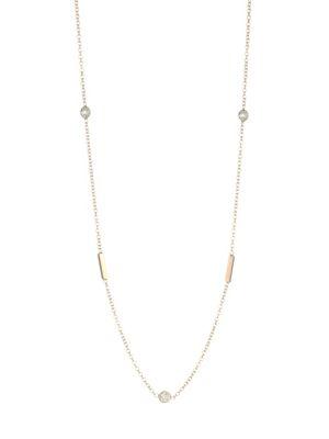 Zoe Chicco Diamond Pendant & 14k Gold Bar Necklace