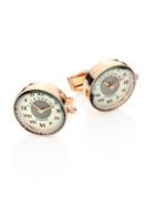 Tateossian Vintage Watch Mechanical Rose Goldplated Stainless Steel Cufflinks
