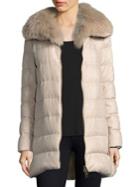 Herno Fox Fur-collar Puffer Coat