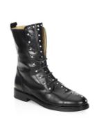 Iro Rangy Studded Leather Combat Boots