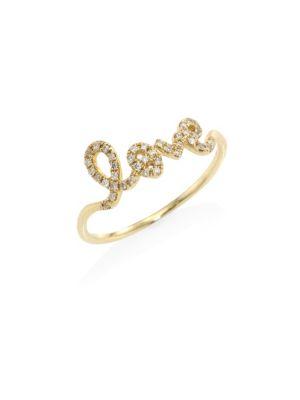 Sydney Evan Love Diamond & 14k Yellow Gold Ring