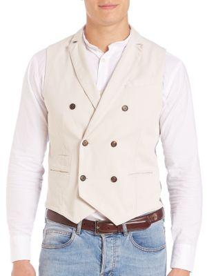 Eleventy Double-breasted Cotton Vest