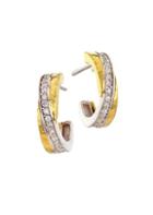 Gurhan Duet Two-tone 18k & 24k Gold Diamond Pave Hoop Earrings