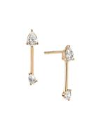 Lana Jewelry Two Pears On Wire Stud Diamond & Gold Earrings