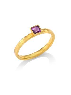 Gurhan Delicate Hue Square Amethyst Stacking Ring