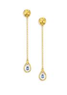 Gurhan Delicate Hue 22k Yellow Gold, 24k Yellow Gold & Blue Sapphire Briolette Drop Earrings
