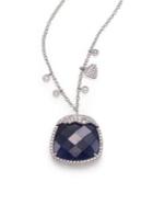 Meira T Sapphire, Diamond & 14k White Gold Pendant Necklace