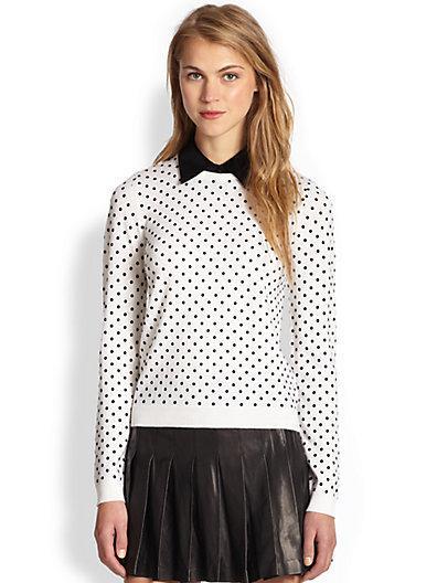 Alice + Olivia Laura Convertible Polka Dot Sweater