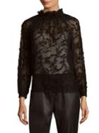 Rebecca Taylor Long-sleeve Ellie Embroidery Top
