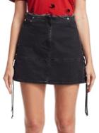 Mcq Alexander Mcqueen Lace-up Denim Mini Skirt