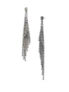 Abs By Allen Schwartz Jewelry Rhinestone Fringe Shoulder Duster Earrings