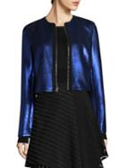 Diane Von Furstenberg Metallic Zip-front Jacket