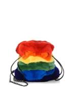Les Petits Joueurs Trilly Rainbow Fur Shoulder Bag